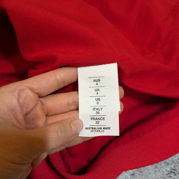 NEW Nicholas Dress Revolve Red Maxi Halter Dress Gown Plunge Neck Size 0 - Picture 10 of 11